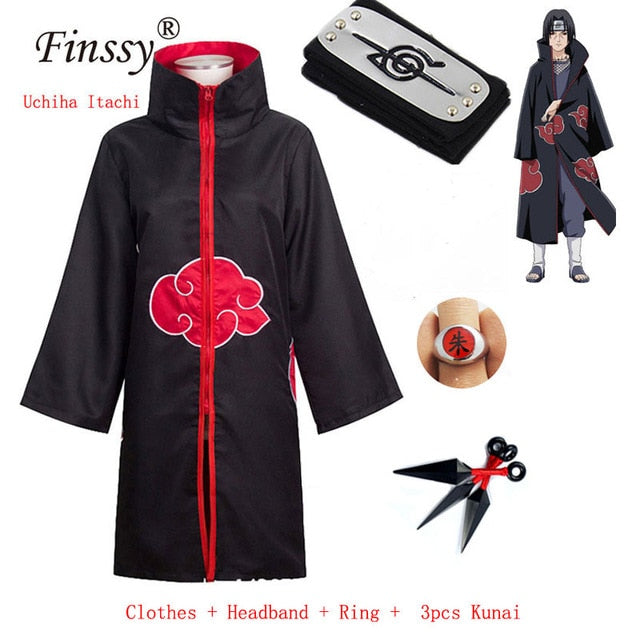 Akatsuki Uchiha Itachi Anime Cosplay Unisex Costume Ninja Naruto Cloak  Cosplay
