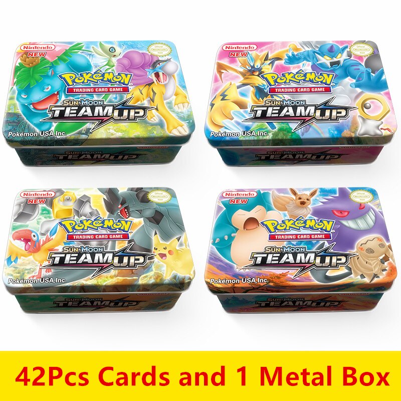 Anime 42pcs/set Cards Pokemon Iron Metal Box TAKARA TOMY Toys Battle G – Club Surge Toys