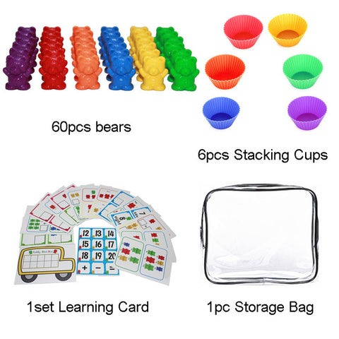 counting bears with stacking cups montessori