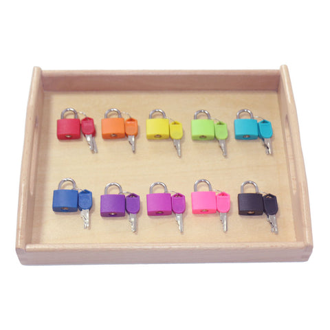 Wooden Montessori Tray Locks Set Educational Sensory Toys For Children Montessori Preschool Sensorial Materials Juguetes ML1344H