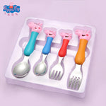 Peppa Pig Children's Tableware Spoon Fork Spoon Set Dining Lunch George Peppa Pig Party Toys Free Delivery