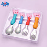 Peppa Pig Children's Tableware Spoon Fork Spoon Set Dining Lunch George Peppa Pig Party Toys Free Delivery