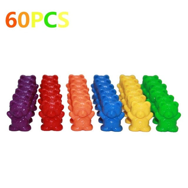 Counting Bears with Stacking Cups Montessori Educational Sorting