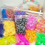 1800pcs Rubber Loom Bands DIY Toys For Children Set Kid Lacing Rainbow Bracelet Silicone Rubber Bands Elastic Weave Girl Gifts