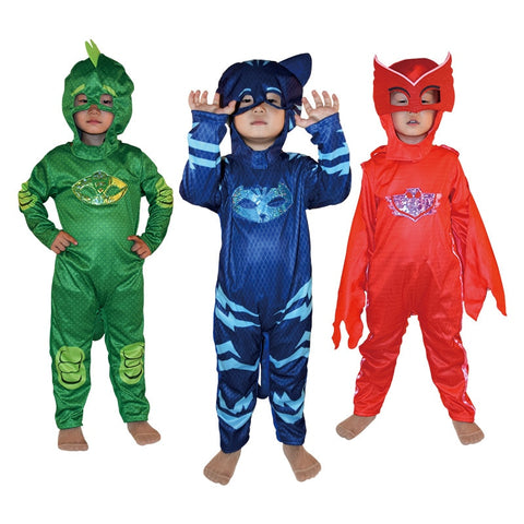 Kids Anime Night Little Hero In Pajamas Costume Infant Boys Girls Heroes In Pijama Jumpsuit Cloak Mask For Halloween Party