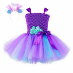 Kids Unicorn Costumes For Girls Unicorn Tutu Dress With Gold Headband Wings Princess Girls Halloween Party Dress  2-10 Years