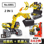 720pcs 2in1 Compatible Brand Technic Excavator Model Building Blocks Brick Without Motors Set City Kids Toys for children Gift