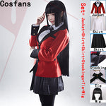 Hot Cool Cosplay Costumes Anime Kakegurui Yumeko Jabami Japanese School Girls Uniform Full Set Jacket+Shirt+Skirt+Stockings+Tie