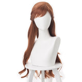 2019 New Anime Princess Anna Cosplay Wig 70cm Long Curly Wavy Heat Resistant Synthetic Hair Brown Women Disney Costume Party Wig