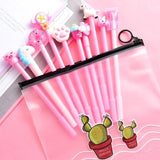 10pcs Cute Gel Pens Set with Kawaii Pencil Case Colorful Writing Gel-ink Pens Cartoon Pen School Stationary Kids Gifts 04272