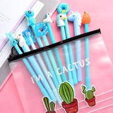 10pcs Cute Gel Pens Set with Kawaii Pencil Case Colorful Writing Gel-ink Pens Cartoon Pen School Stationary Kids Gifts 04272