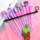 10pcs Cute Gel Pens Set with Kawaii Pencil Case Colorful Writing Gel-ink Pens Cartoon Pen School Stationary Kids Gifts 04272