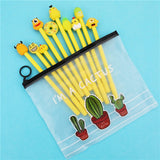 10pcs Cute Gel Pens Set with Kawaii Pencil Case Colorful Writing Gel-ink Pens Cartoon Pen School Stationary Kids Gifts 04272