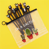 10pcs Cute Gel Pens Set with Kawaii Pencil Case Colorful Writing Gel-ink Pens Cartoon Pen School Stationary Kids Gifts 04272