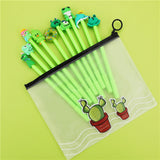 10pcs Cute Gel Pens Set with Kawaii Pencil Case Colorful Writing Gel-ink Pens Cartoon Pen School Stationary Kids Gifts 04272