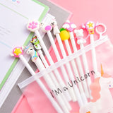 10pcs Cute Gel Pens Set with Kawaii Pencil Case Colorful Writing Gel-ink Pens Cartoon Pen School Stationary Kids Gifts 04272