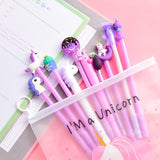 10pcs Cute Gel Pens Set with Kawaii Pencil Case Colorful Writing Gel-ink Pens Cartoon Pen School Stationary Kids Gifts 04272