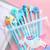 10pcs Cute Gel Pens Set with Kawaii Pencil Case Colorful Writing Gel-ink Pens Cartoon Pen School Stationary Kids Gifts 04272