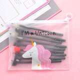 10pcs Cute Gel Pens Set with Kawaii Pencil Case Colorful Writing Gel-ink Pens Cartoon Pen School Stationary Kids Gifts 04272