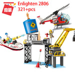 KAZI 8051Fire Station 774pcs Truck Helicopter Firefighter Building Block Fire Fighting Legoing City Bricks Toys For Children