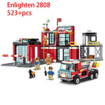 KAZI 8051Fire Station 774pcs Truck Helicopter Firefighter Building Block Fire Fighting Legoing City Bricks Toys For Children