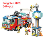 KAZI 8051Fire Station 774pcs Truck Helicopter Firefighter Building Block Fire Fighting Legoing City Bricks Toys For Children