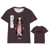 Coshome Anime Demon Slayer Kimetsu no Yaiba Cosplay  Tanjiro Kamado T-shirt Men Women Costume Short Sleeve Summer Tees Tops