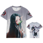 Coshome Anime Demon Slayer Kimetsu no Yaiba Cosplay  Tanjiro Kamado T-shirt Men Women Costume Short Sleeve Summer Tees Tops