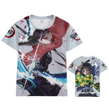 Coshome Anime Demon Slayer Kimetsu no Yaiba Cosplay  Tanjiro Kamado T-shirt Men Women Costume Short Sleeve Summer Tees Tops