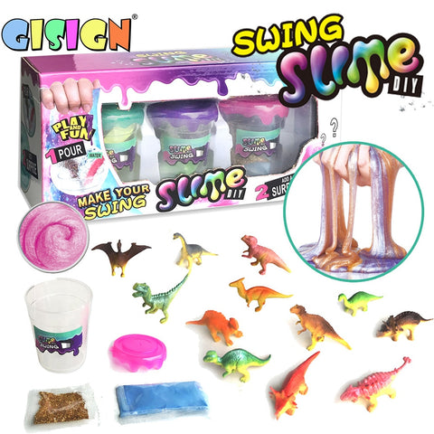 New Glitter Shake Slime Make Kit Filler Powder Soft Clay for Supplies Water Shake Putty Set Dinasour Antistress Kids Toys