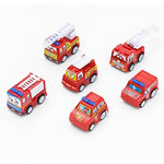 6Psc/Set Cartoon Mini Inertia Pull Back Move Forward Automatically Car Construction Vehicle Fire truck Model Gift Children Toys