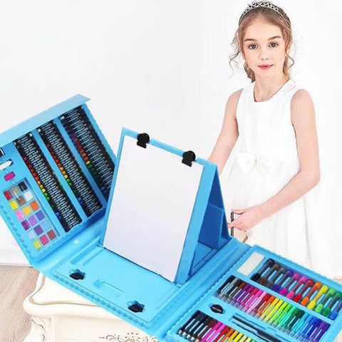 176PCS Creative Painting Graffiti Paint Brush Set Fashion Children Daily Entertainment Toy Art Sets With Easel Gift for Kids