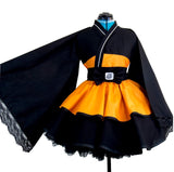 Customized Anime Naruto Cosplay Costume Uzumaki Naruto Lolita Clothes Uchiha Sasuke Kimono Dress Akatsuki Lolita Dress Women 019