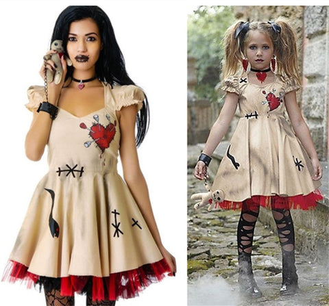 Free Shipping Wedding Ghost Bride Cosplay Voodoo Doll Costumes Halloween Costumes for Women Adult Anime Cosplay Girls Vampire