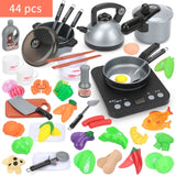 44 Pieces Children Mini Kitchen Toy Cookware Pot Pan Kids Pretend Cook Play Toy Simulation Kitchen Utensils Toys Children Gift