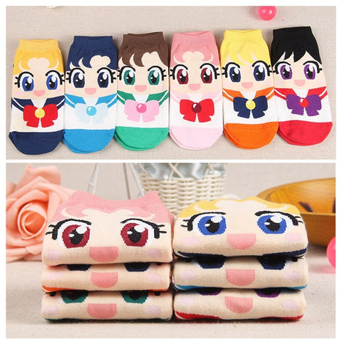 Sexy Anime Sailor Moon Cute Cartoon Socks Sailor Moon Cosplay Costume Lolita Cartoon Socks New Fashion Girls Womens Cotton Socks