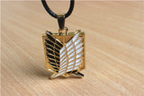 Japanese Anime Attack on Titan Necklace Wings of Liberty Shingeki No Kyojin Leather Chain Gold Silver Pendant Accessories Women