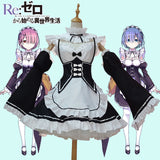 Anime Re:zero Kara Hajimeru Isekai Seikatsu Life In a Different World Ram Rem Cosplay Costume Maid Dress Halloween Costume