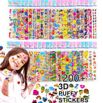 Kids Stickers 1200+, 40 Different Sheets 3D Puffy Bulk Stickers for Girl Boy Birthday Gift Scrapbooking Teachers Animals Cartoon