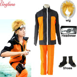 Naruto Cosplay Costumes Anime Naruto Outfit For Man Show Suits Japanese Cartoon Costumes Naruto Coat Top Pants Adults and wigs