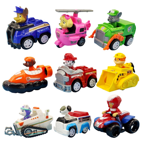 9 Pcs Paw Patrol Dogs Rescue Set Puppy Patrol Toys Cars Patrulla Canina Ryder Anime Action Figures Model Car Toy Birthday Gift
