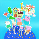 Peppa Pig Birthday Party Sets Anime Figure Party Decoration Supplies Cup Hat Spoon Activity Event Kids Birthday Gifts 2P28