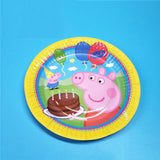 Peppa Pig Birthday Party Sets Anime Figure Party Decoration Supplies Cup Hat Spoon Activity Event Kids Birthday Gifts 2P28