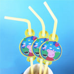 Peppa Pig Birthday Party Sets Anime Figure Party Decoration Supplies Cup Hat Spoon Activity Event Kids Birthday Gifts 2P28