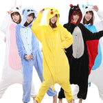 Kid Adult Pikachu Kigurumi Onesie Women Animal Costume Fancy Soft Anime Pokemon Cosplay Onepiece Child Boy Girl Winter Jumpsuit