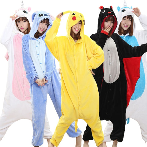 Kid Adult Pikachu Kigurumi Onesie Women Animal Costume Fancy Soft Anime Pokemon Cosplay Onepiece Child Boy Girl Winter Jumpsuit