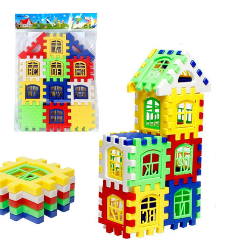 24Pcs/Set Kids House Building Blocks Toy Children Educational Learning Construction Kit Assembling Developmental Brain Game Toys