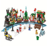 2019 New Christmas Sets Village Train Hot Air Balloon Compatible With Legoinglys Model Building Blocks Bricks Toys Gift No Box