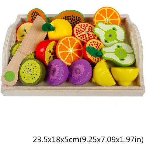 Wooden Classic Game Simulation Kitchen Series Toys Cutting Fruit Vegetable Set Toys Montessori Early Education Gifts R7RB