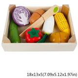 Wooden Classic Game Simulation Kitchen Series Toys Cutting Fruit Vegetable Set Toys Montessori Early Education Gifts R7RB